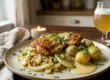 Belgian Witbier Chicken with Sautéed Fennel and Buttered New Potatoes